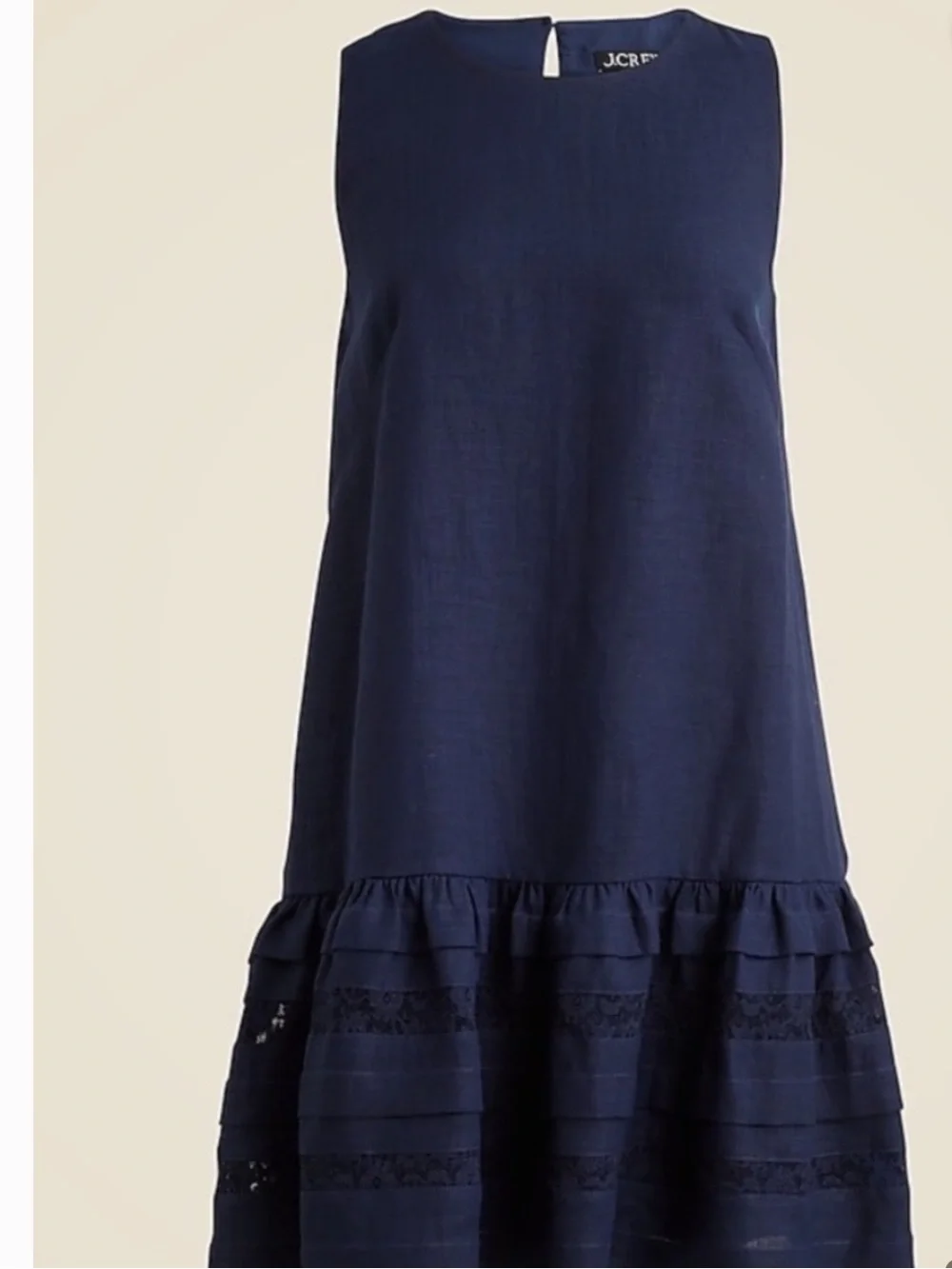 NWOT J. Crew Maxine Navy Blue Ruffle Hem Dress size XS
